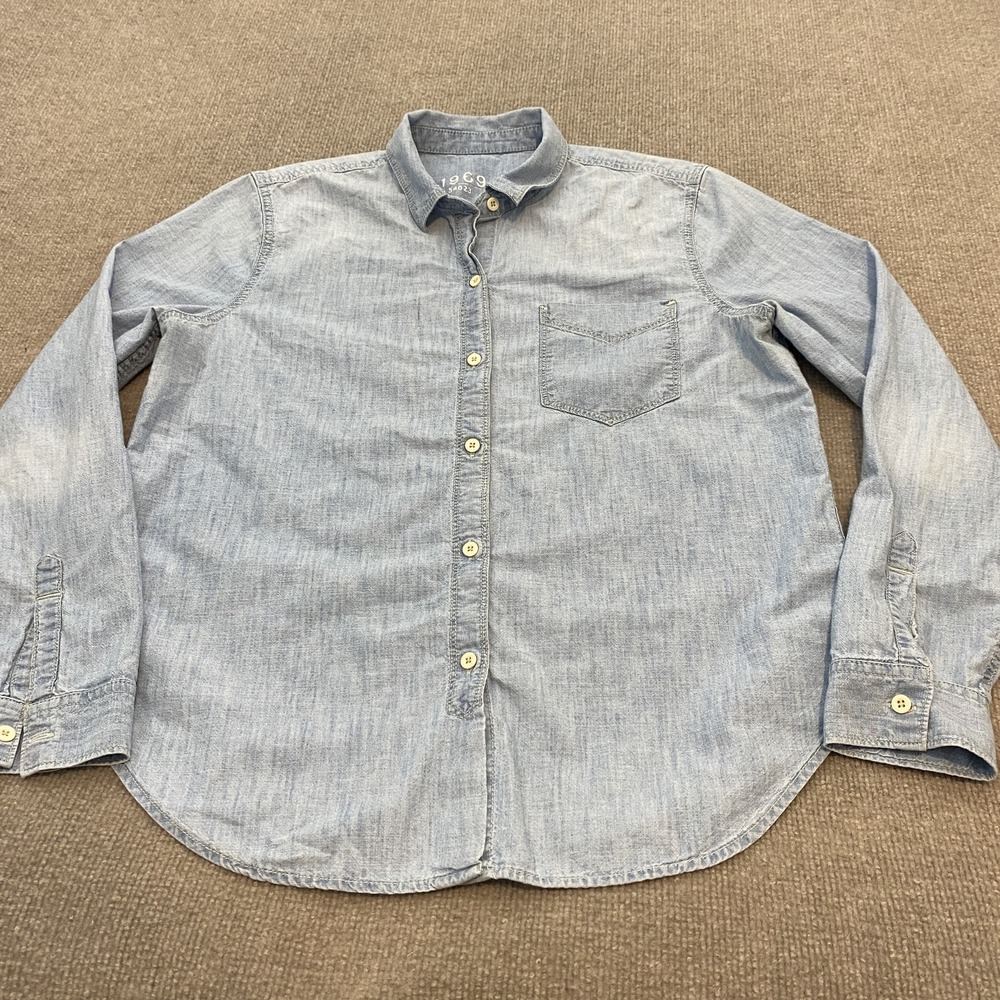 Gap Shirt Womens Large Blue Chambray Long Sleeve Button Front Western Boho
